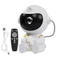 USB Powered Astronaut Nebula Projector & Starry Night Ambient Light with Small Rocket Accents - 8 Nebula Effects, 360° Rotating Head & Remote Control
