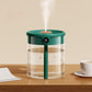 Green 2L Dual-Spray Ultrasonic Humidifier and Air Diffuser with Night Light - USB Powered, Quiet Operation, Smart Digital Display & Real-Time Humidity Sensor