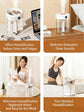 Pink 2L Dual-Spray Ultrasonic Humidifier and Air Diffuser with Night Light - USB Powered, Quiet Operation, Smart Digital Display & Real-Time Humidity Sensor