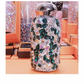 Green Square Crystal Handmade Luxury Diamond Insulated Water Bottle – Bling Rhinestone 304 Stainless Steel Pocket Mug (260ml)