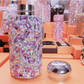 Purple Square Crystal Handmade Luxury Diamond Insulated Water Bottle – Bling Rhinestone 304 Stainless Steel Pocket Mug (260ml)