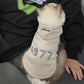 2-Pack S sizeTrendy Pet Hoodie with "1977" Print - Warm Winter Wear for Cats and Small Dogs - with Plush Lining -   Beige and Dark Grey
