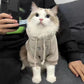 2-Pack L sizeTrendy Pet Hoodie with "1977" Print - Warm Winter Wear for Cats and Small Dogs - with Plush Lining -   Beige and Dark Grey