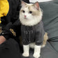 2-Pack L sizeTrendy Pet Hoodie with "1977" Print - Warm Winter Wear for Cats and Small Dogs - with Plush Lining -   Beige and Dark Grey