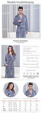 Pink L size Plush Flannel Robe for Couples - Thickened Warm Bathrobe with Shawl Collar, Soft Fleece Material, Unisex Long Style for Winter Home Wear