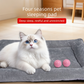 Grey S size Plush Flannel Pet Bed with Removable Sponge - Waterproof, Extra Wide & Thickened, Soft Four Seasons Pet Sleeping Mat for Dogs and Cats
