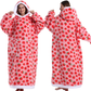 Blue Christmas Edition Oversized Hooded Blanket for Adults - Ultra Soft & Warm Wearable Fleece Throw with Giant Pocket, Perfect for Winter, Christmas & Valentine&