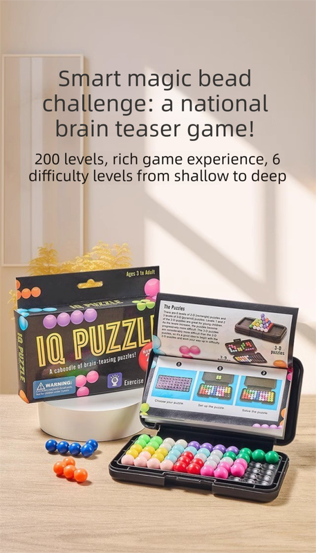Black Spherical Spinning Magic Beads 3D Puzzle – A portable puzzle logic game suitable for children and adults; it features numerous levels and is made of ABS material.
