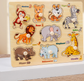 Wooden Puzzle Board for Toddlers - Early Learning Shape Sorter & Hand-Eye Coordination Toy for Kids 3+, Educational & Durable【Animal Style】