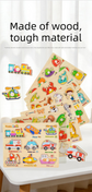 Wooden Puzzle Board for Toddlers - Early Learning Shape Sorter & Hand-Eye Coordination Toy for Kids 3+, Educational & Durable【Vegetable Style】