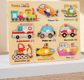 Wooden Puzzle Board for Toddlers - Early Learning Shape Sorter & Hand-Eye Coordination Toy for Kids 3+, Educational & Durable【traffic Style】