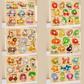 6-Pce Wooden Puzzle Board for Toddlers - Early Learning Shape Sorter & Hand-Eye Coordination Toy for Kids 3+, Educational & Durable【Ocean Style+Animal Style+Farmhouse Style+Fruit Style+Vegetable Style+traffic Style】