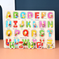Toddler Wooden Peg Puzzle — An educational and entertaining matching toy featuring letters, numbers, shapes, and everyday objects; an early learning and developmental toy suitable for children aged 3 and up【letters Style】