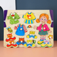 Toddler Wooden Peg Puzzle — An educational and entertaining matching toy featuring letters, numbers, shapes, and everyday objects; an early learning and developmental toy suitable for children aged 3 and up【Girl Dress-Up Style】
