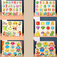 6 pce Toddler Wooden Peg Puzzle — An educational and entertaining matching toy featuring letters, numbers, shapes, and everyday objects; an early learning and developmental toy suitable for children aged 3 and up【letters Style+number Style+articles for da