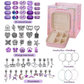 66-Piece  Purple Gift Bag Craft Set (Includes Beads, Charms, and Storage Case) -Kids&