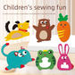 Kids Sewing Craft Kit - DIY Felt Plush Animal Toys Set with 6 Cute Characters, Safe Plastic Needles, Pre-Cut Materials - Creative Hand Stitching Activity for Boys Girls Ages 6+ - Perfect Birthday Gift【Color box packaging】