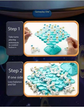 2PCS Two-Player Balance Tree Game Set - 48PCS Stacking Spaceman and 50PCSFrog Figures with Game Accessories - Fun Educational Desktop Toy for Kids Family Game Night Ages 3+