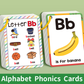 Colorful Alphabet Phonics Flash Cards 27 PCS, ABC Learning Cards with Initial Sound Pictures, Montessori Educational English Letter Recognition Cards, Preschool Literacy Teaching Aids for Kids Ages 3+, Early Reading Development Toy
