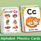 Colorful Alphabet Phonics Flash Cards 27 PCS, ABC Learning Cards with Initial Sound Pictures, Montessori Educational English Letter Recognition Cards, Preschool Literacy Teaching Aids for Kids Ages 3+, Early Reading Development Toy