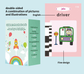 Pink Bear Talking  Cards Educational Toy for Toddlers 112 Cards Audible Preschool Learning Machine Early Childhood Development Interactive Reading Cards with Rechargeable Battery ABS Material