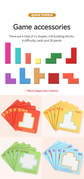 Quick Puzzle Tetris Building Blocks Game Speed Challenge Parent-Child Interactive Brain Training 20 Challenge Cards 4 Difficulty Levels ABS Material 3+ Years Educational Toy