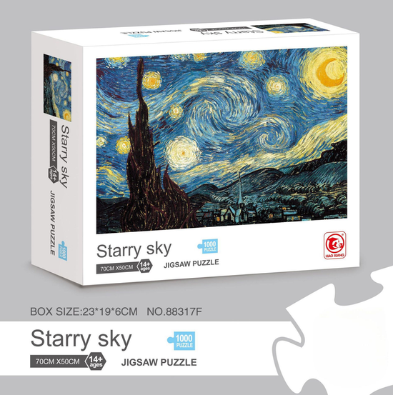 1000 piece  Jigsaw Puzzle for Adults - Landscape Cityscape Art, Premium Quality Paper Cardboard, 70x50cm Finished Size, Stress Relief Brain Game Gift for Ages 14+ 【Vincent van Gogh】