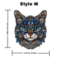 M Style Blue-Eyed Cat Wooden Jigsaw Puzzle -Irregular Animal Shaped Puzzle with DIY Piggy Bank Option, Laser Cut 3D Craft, Stress Relief Brain Game Gift for Adults 14+