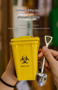 Blue  Creative Trash Can Ceramic Mug with Shovel Spoon - 400ml Funny Garbage Bin Coffee Cup with Lid - Novelty Gag Gift for Birthday Christmas - Quirky Kitchen Cup for Home Office