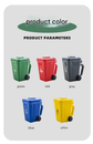Grey  Creative Trash Can Ceramic Mug with Shovel Spoon - 400ml Funny Garbage Bin Coffee Cup with Lid - Novelty Gag Gift for Birthday Christmas - Quirky Kitchen Cup for Home Office