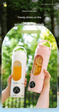 White 3.7V Portable Blender 700ml Wireless Juicer Cup - 12 Blade USB Rechargeable Smoothie Maker with LED Display - Personal Fruit Mixer with Safety Lock - BPA Free Travel Blender for Home Office Outdoor