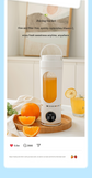 Blue 3.7V Portable Blender 700ml Wireless Juicer Cup - 12 Blade USB Rechargeable Smoothie Maker with LED Display - Personal Fruit Mixer with Safety Lock - BPA Free Travel Blender for Home Office Outdoor