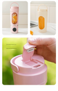 Yellow 7.4V Portable Blender 700ml Wireless Juicer Cup - 12 Blade USB Rechargeable Smoothie Maker with LED Display - Personal Fruit Mixer with Safety Lock - BPA Free Travel Blender for Home Office Outdoor