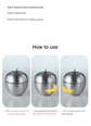 Apple Shape Stainless Steel Kitchen Timer Mechanical Cooking Timer -  Wind-Up 60 Minute Countdown Timer - Loud Ring 72dB Baking Tool with Non-Slip Base - Battery-Free Analog Timer for Home Office