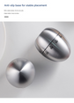 2-piece Apple and Egg Shape Stainless Steel Kitchen Timer Mechanical Cooking Timer -  Wind-Up 60 Minute Countdown Timer - Loud Ring 72dB Baking Tool with Non-Slip Base - Battery-Free Analog Timer for Home Office