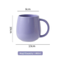 Purple Premium Macaron Ceramic Coffee Mug Set - 500ml Large Capacity Belly Cup with Underglaze Finish, Minimalist Nordic Style Porcelain Mug for Coffee, Tea, Milk and Oatmeal