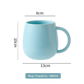 Blue Premium Macaron Ceramic Coffee Mug Set - 500ml Large Capacity Belly Cup with Underglaze Finish, Minimalist Nordic Style Porcelain Mug for Coffee, Tea, Milk and Oatmeal