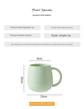 Green Premium Macaron Ceramic Coffee Mug Set - 500ml Large Capacity Belly Cup with Underglaze Finish, Minimalist Nordic Style Porcelain Mug for Coffee, Tea, Milk and Oatmeal