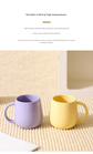 Orange Premium Macaron Ceramic Coffee Mug Set - 500ml Large Capacity Belly Cup with Underglaze Finish, Minimalist Nordic Style Porcelain Mug for Coffee, Tea, Milk and Oatmeal