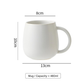 White Premium Macaron Ceramic Coffee Mug Set - 500ml Large Capacity Belly Cup with Underglaze Finish, Minimalist Nordic Style Porcelain Mug for Coffee, Tea, Milk and Oatmeal