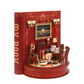 DIY Book Nook Kit Book Theater 3D Wooden Puzzle Miniature Dollhouse Bookshelf Insert with LED Light, 222 Pieces Bookend Decor for Adults Teens, Creative Gift for Book Lovers