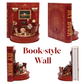 DIY Book Nook Kit Book Theater 3D Wooden Puzzle Miniature Dollhouse Bookshelf Insert with LED Light, 222 Pieces Bookend Decor for Adults Teens, Creative Gift for Book Lovers