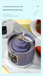White 7.4V Portable Blender Smoothie Maker 450ml Wireless Rechargeable Juicer Cup with 12-Blade Stainless Steel Cutter, LED Digital Display, USB Charging Personal Blender for Travel Gym Office Home