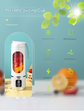 Purple 7.4V Portable Blender Smoothie Maker 450ml Wireless Rechargeable Juicer Cup with 12-Blade Stainless Steel Cutter, LED Digital Display, USB Charging Personal Blender for Travel Gym Office Home