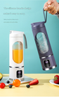 2-piece White and Green 7.4V Portable Blender Smoothie Maker 450ml Wireless Rechargeable Juicer Cup with 12-Blade Stainless Steel Cutter, LED Digital Display, USB Charging Personal Blender for Travel Gym Office Home