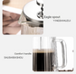 350ML Double Wall Glass French Press Coffee Maker - Borosilicate Glass Coffee Plunger with 304 Stainless Steel Filter, Heat Resistant Vertical Ribbed Design for Home Brewing