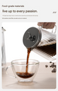 650ML Double Wall Glass French Press Coffee Maker - Borosilicate Glass Coffee Plunger with 304 Stainless Steel Filter, Heat Resistant Vertical Ribbed Design for Home Brewing