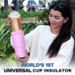 2-piece Pink-orange and Blue-black 30oz Stainless Steel Tumbler with Universal Cup Insulator - Double Wall Vacuum Insulated Coffee Cup, Cup Holder Friendly, Keeps Drinks Cold for 12 Hours