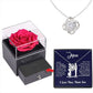 silvery white Necklace  Rose Box Set Eternal Star Three-Leaf Clover Necklace - Mother&