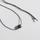Vintage Geometric Natural Stone Bead Pendant Necklace Adjustable Black Rope Collarbone Chain Unisex Boho Jewelry Gift-Silver Obsidian